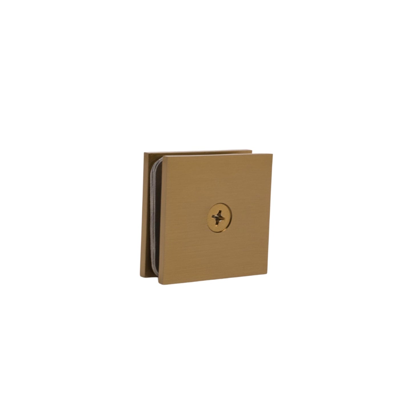 Satin Gold 0 Degree Single Hole Square Edge Glass Clamp