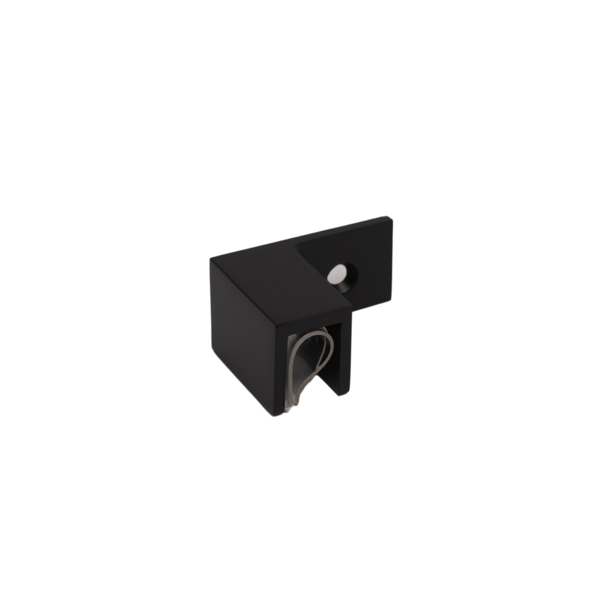 Matte Black Sleeve Over Wall Mount Glass Clamp (Left)