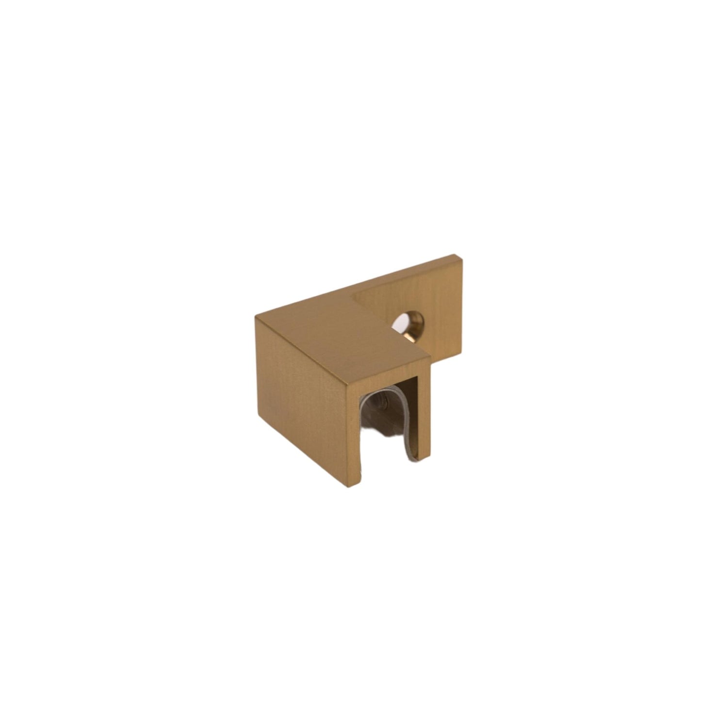 Satin Gold Sleeve Over Wall Mount Glass Clamp (Left)