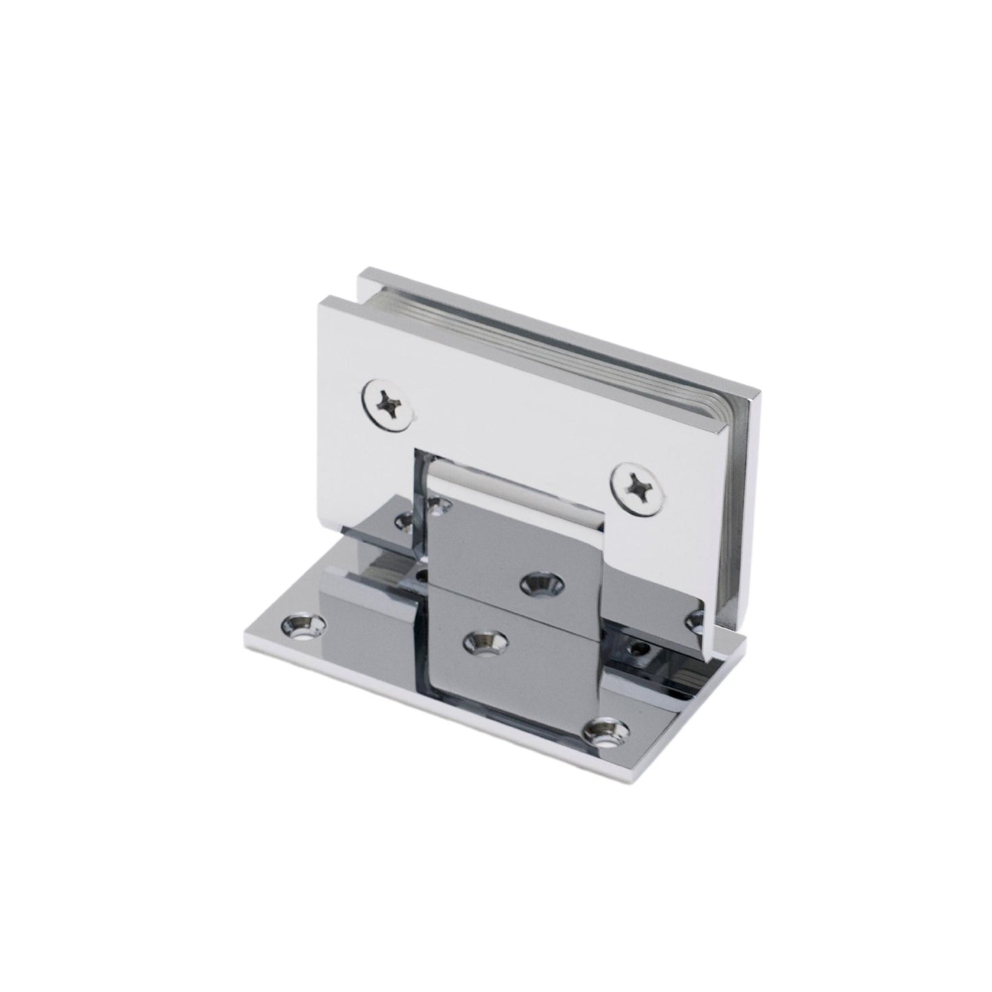 Chrome 90 Degree Square Edge Off Set Back Plate Wall Mount Hinge