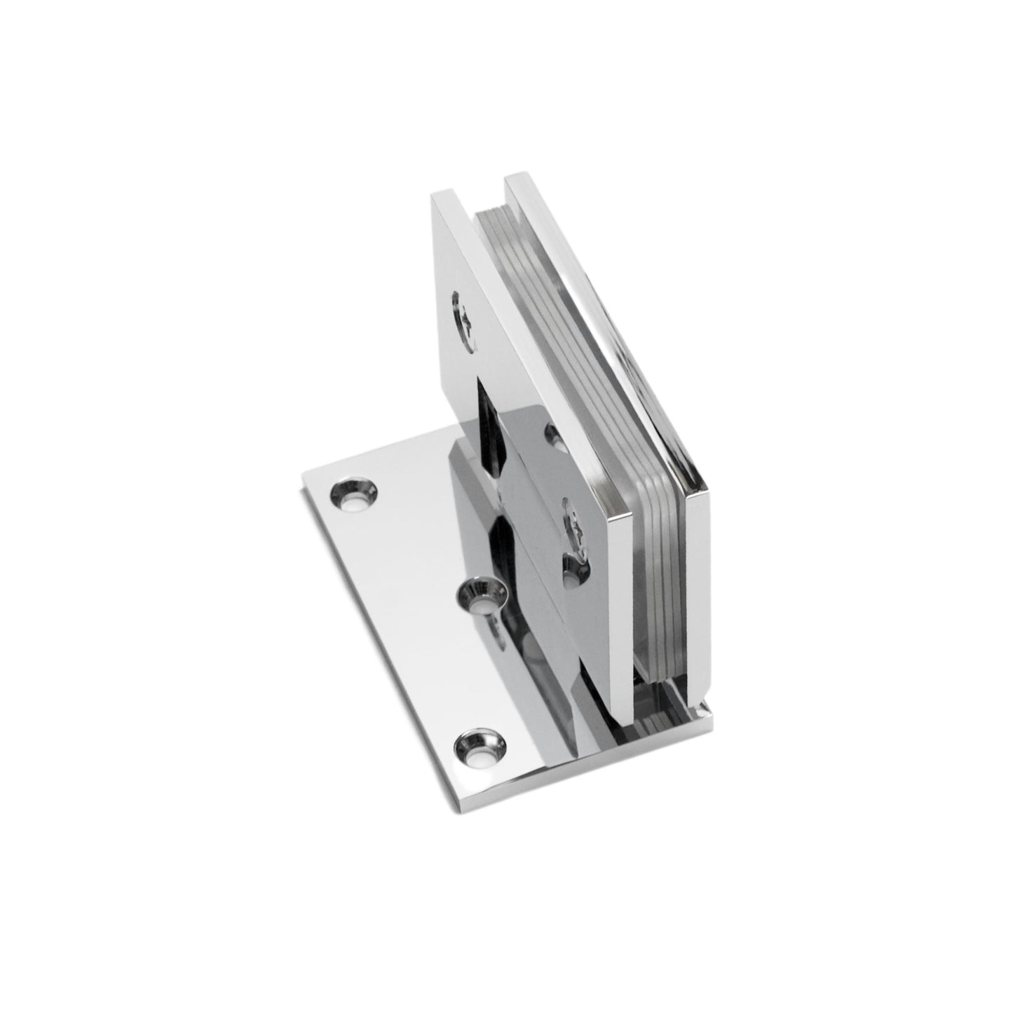 Chrome 90 Degree Square Edge Off Set Back Plate Wall Mount Hinge