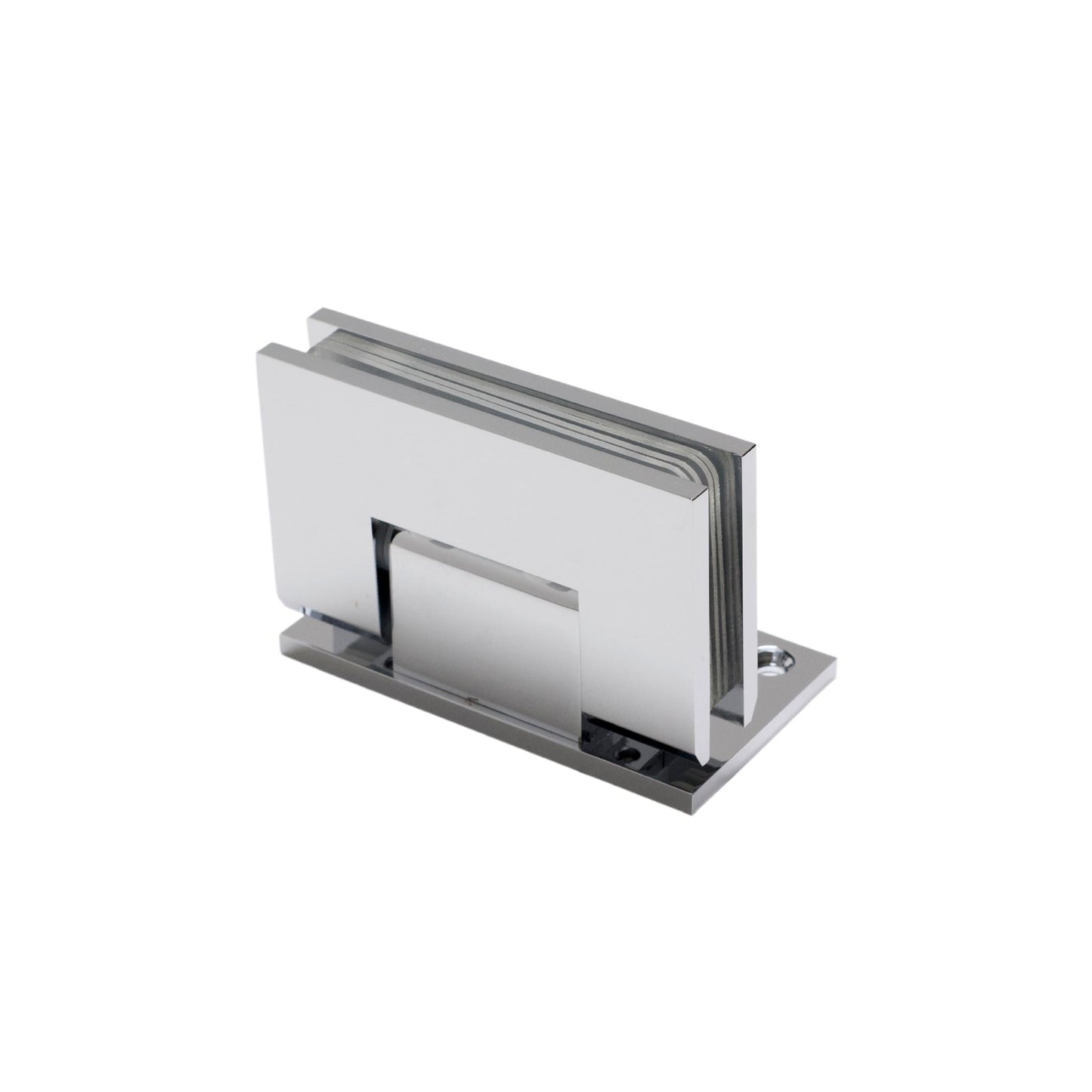 Chrome 90 Degree Square Edge Off Set Back Plate Wall Mount Hinge