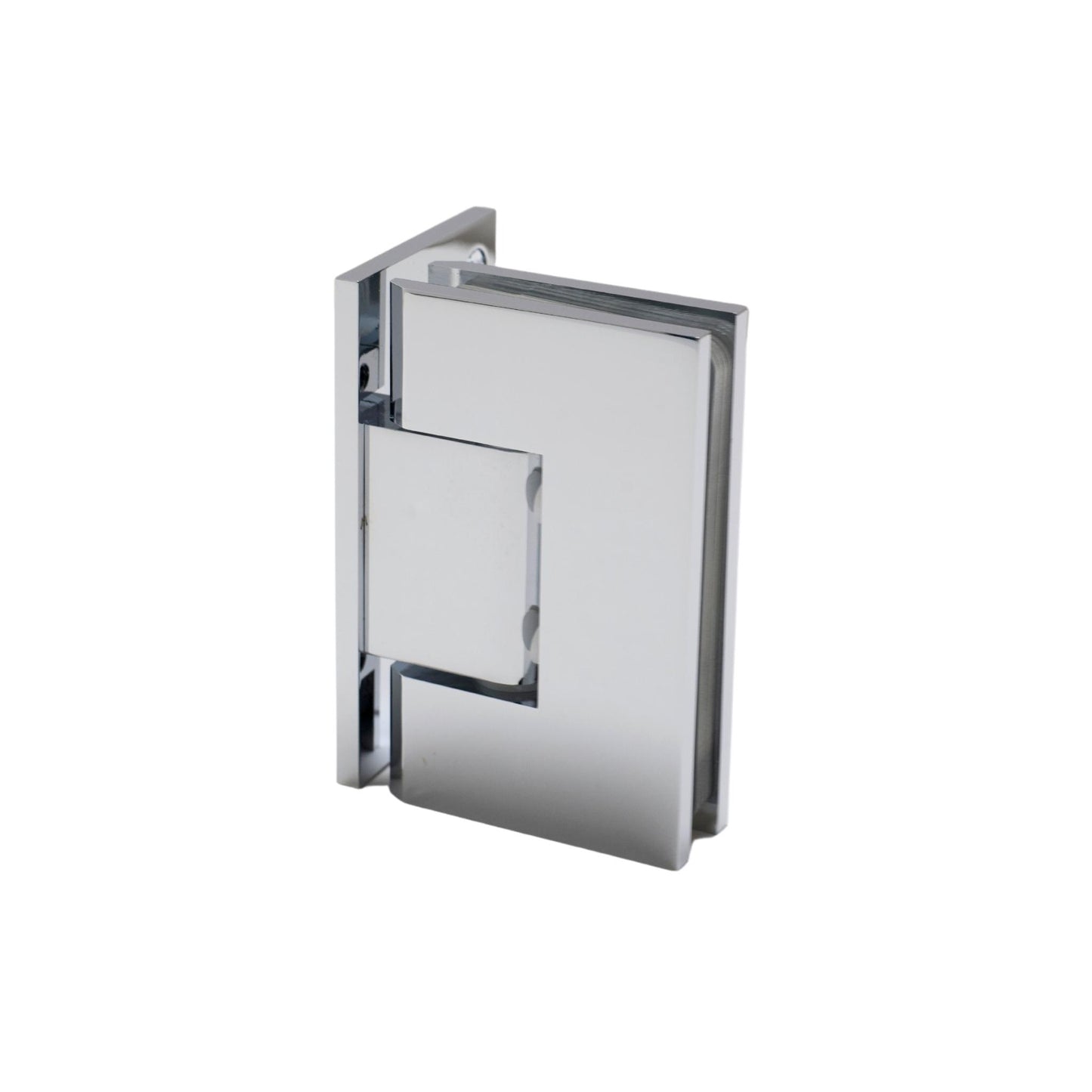 Chrome 90 Degree Square Edge Off Set Back Plate Wall Mount Hinge