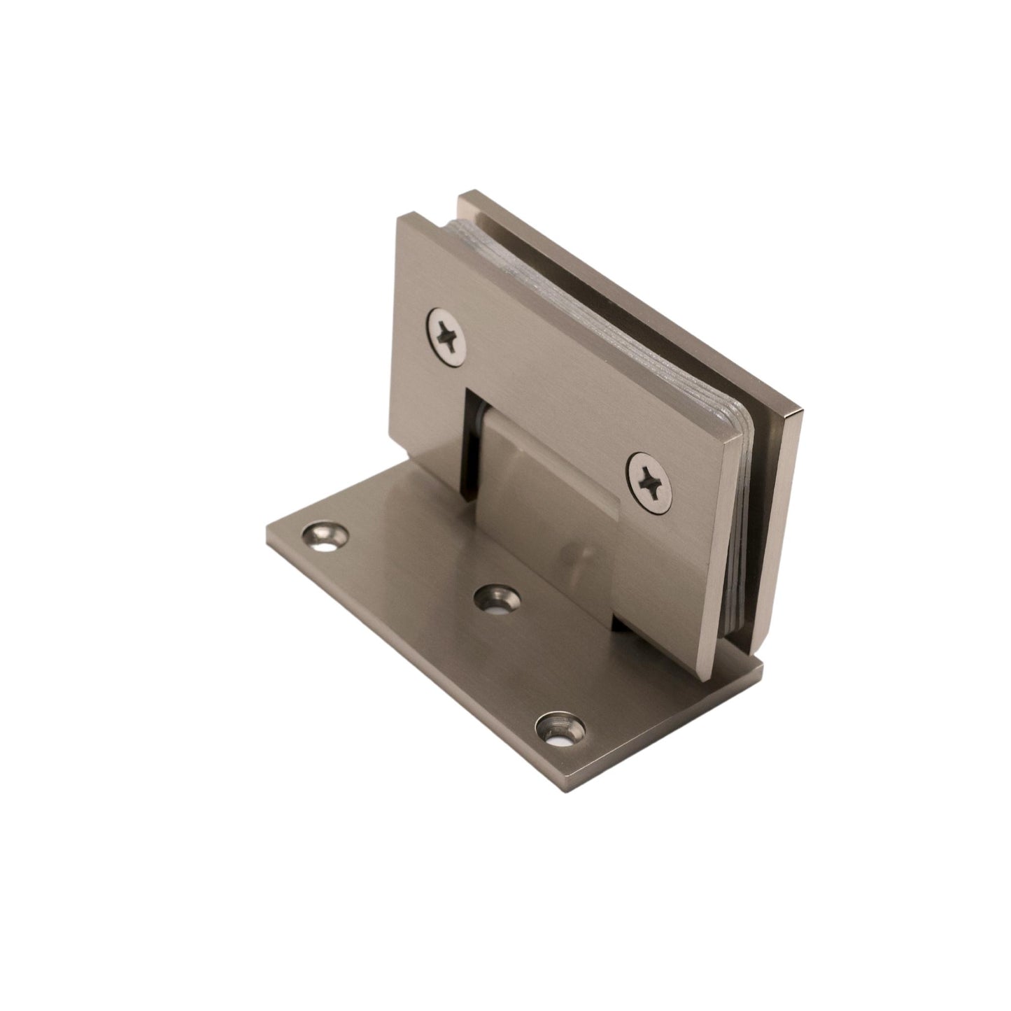 Brushed Nickel 90 Degree Square Edge Off Set Back Plate Wall Mount Hinge
