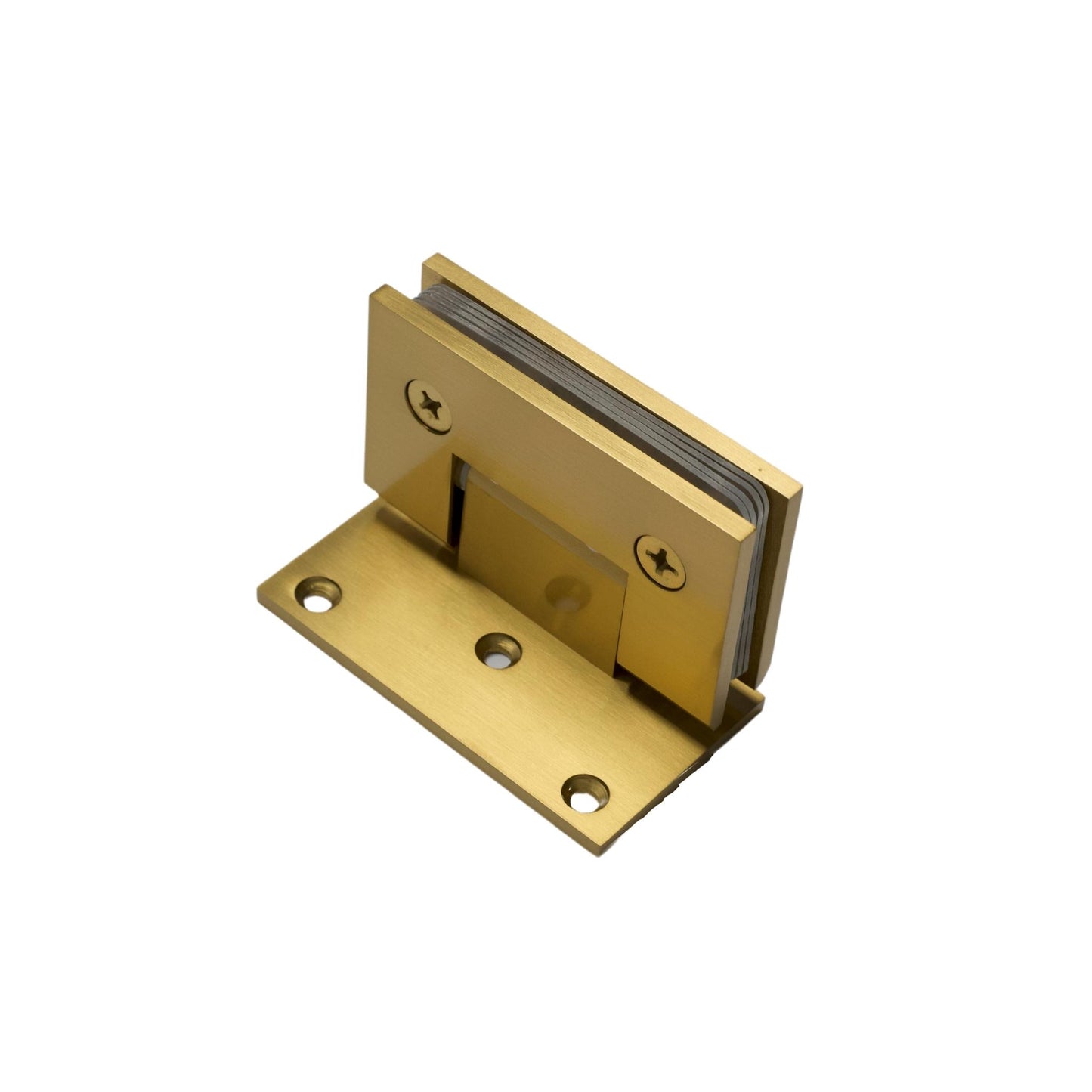 Satin Gold 90 Degree Square Edge Off Set Back Plate Wall Mount Hinge