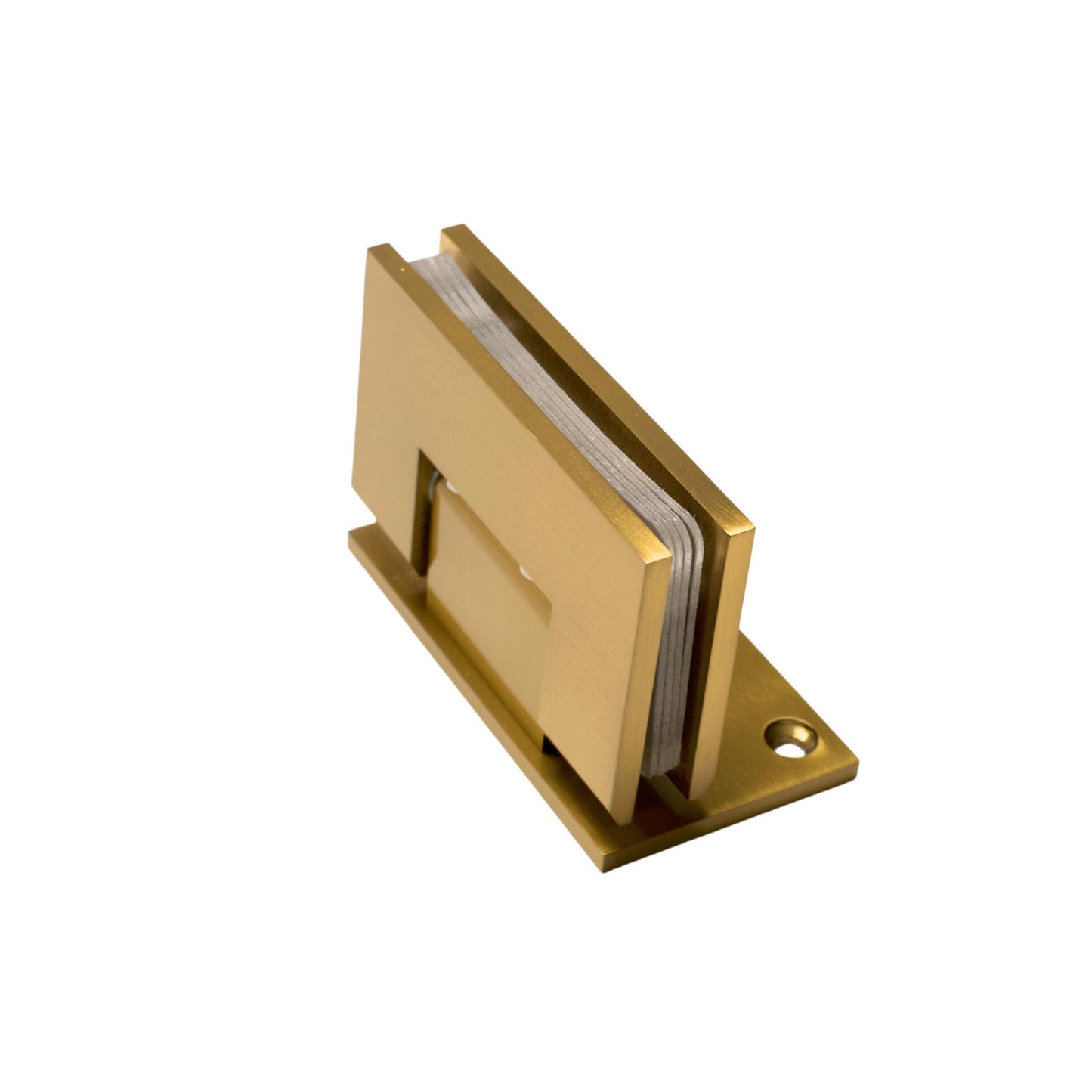 Satin Gold 90 Degree Square Edge Off Set Back Plate Wall Mount Hinge