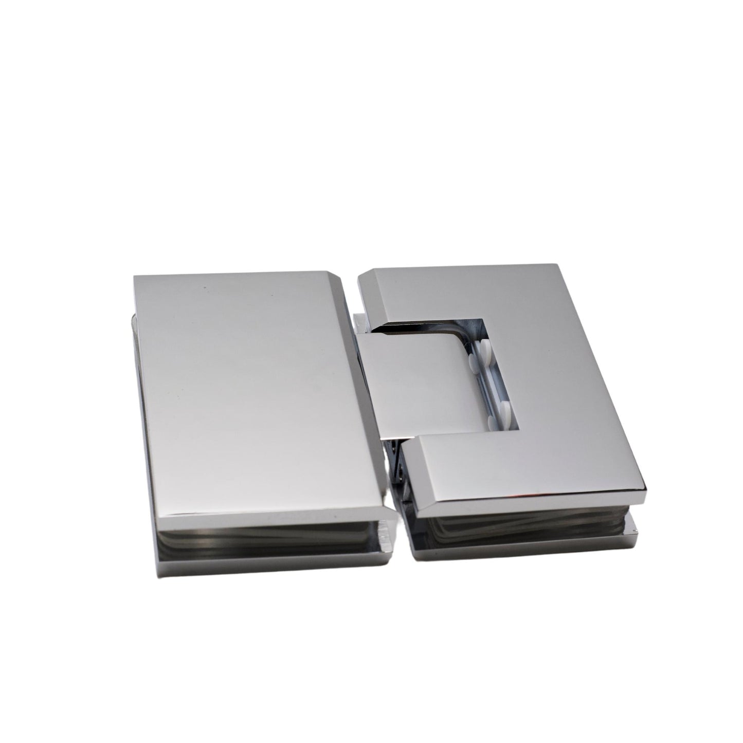 Chrome 180 Degree Square Edge Glass to Glass Hinge