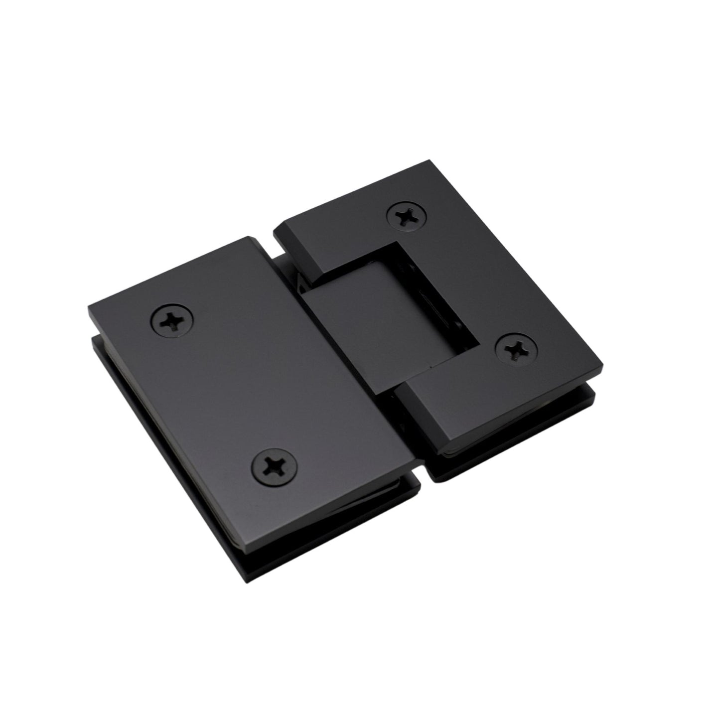 Matte Black 180 Degree Square Edge Glass to Glass Hinge