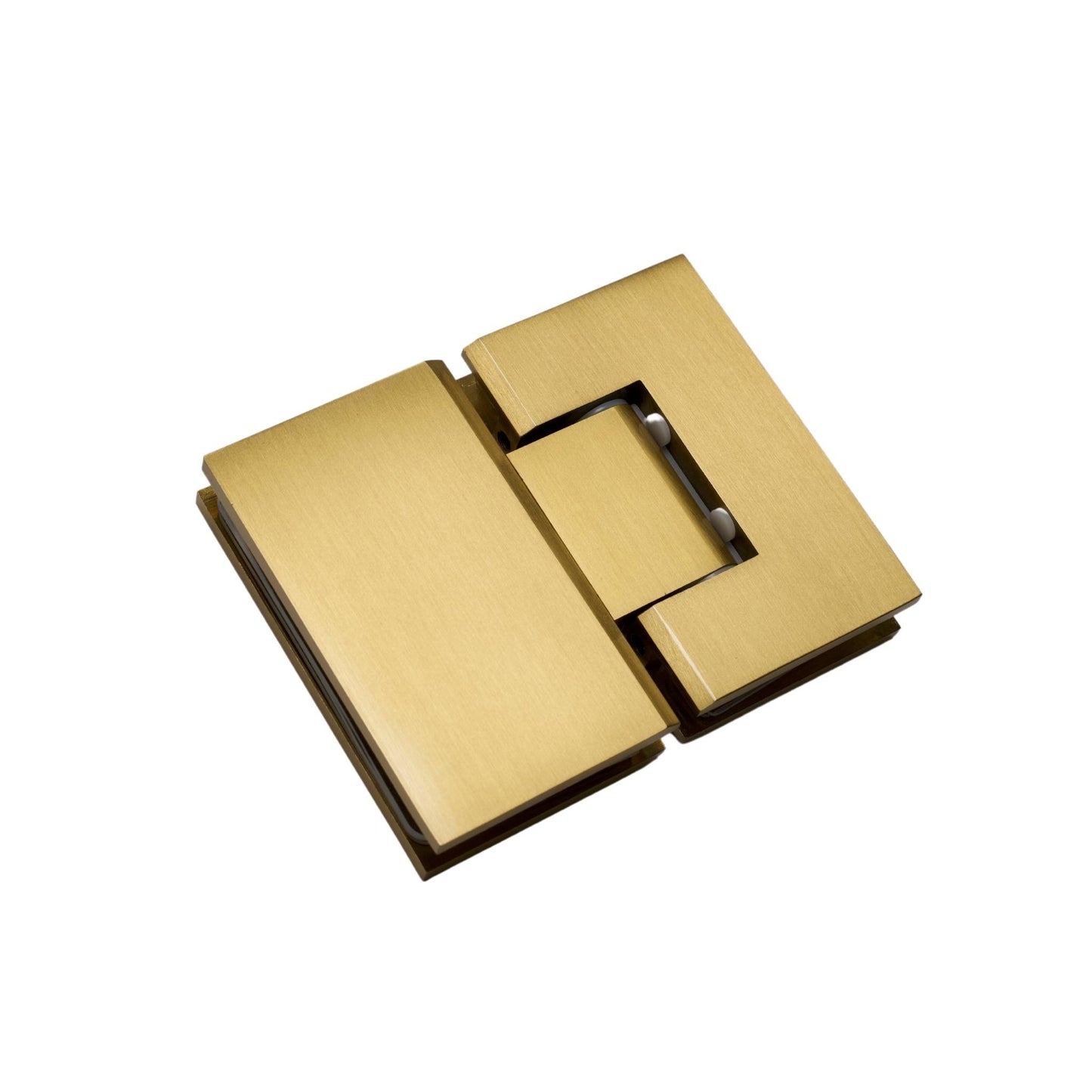 Satin Gold 180 Degree Square Edge Glass to Glass Hinge