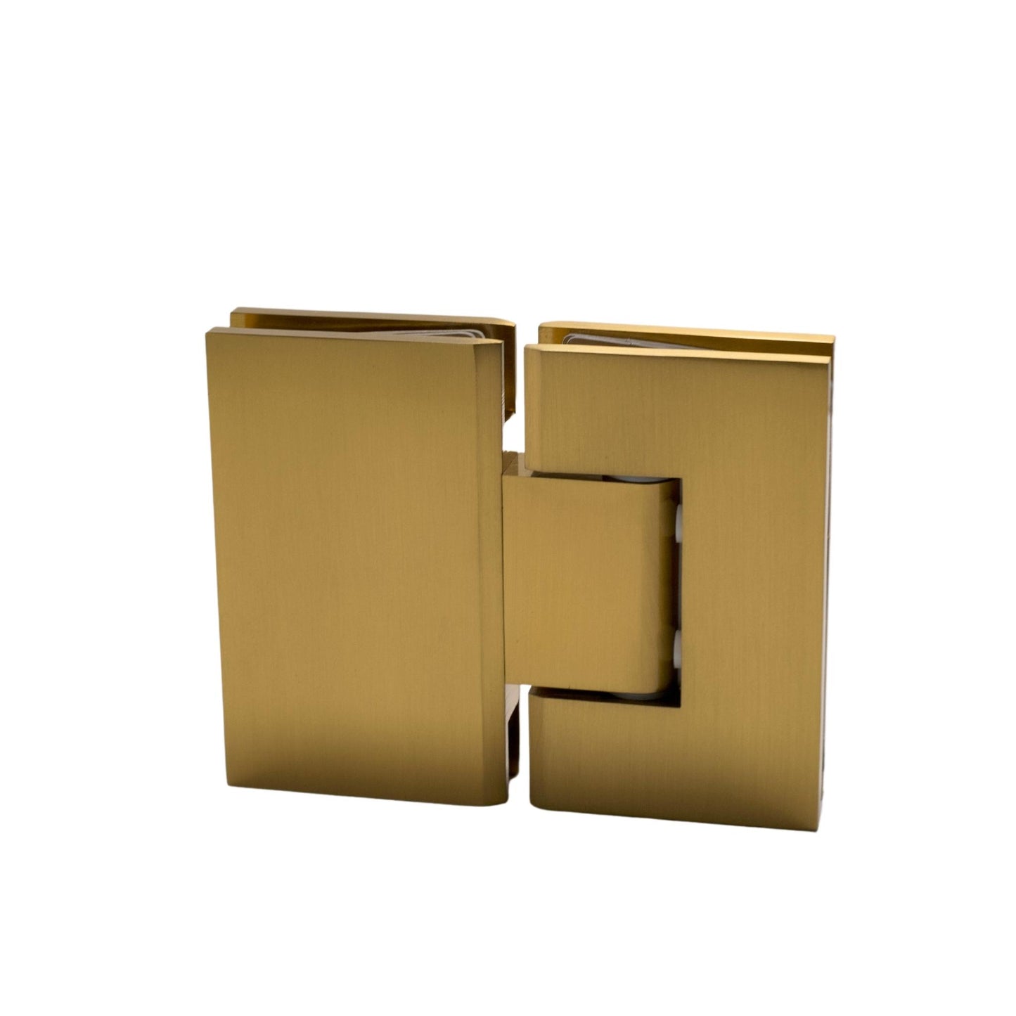 Satin Gold 180 Degree Square Edge Glass to Glass Hinge