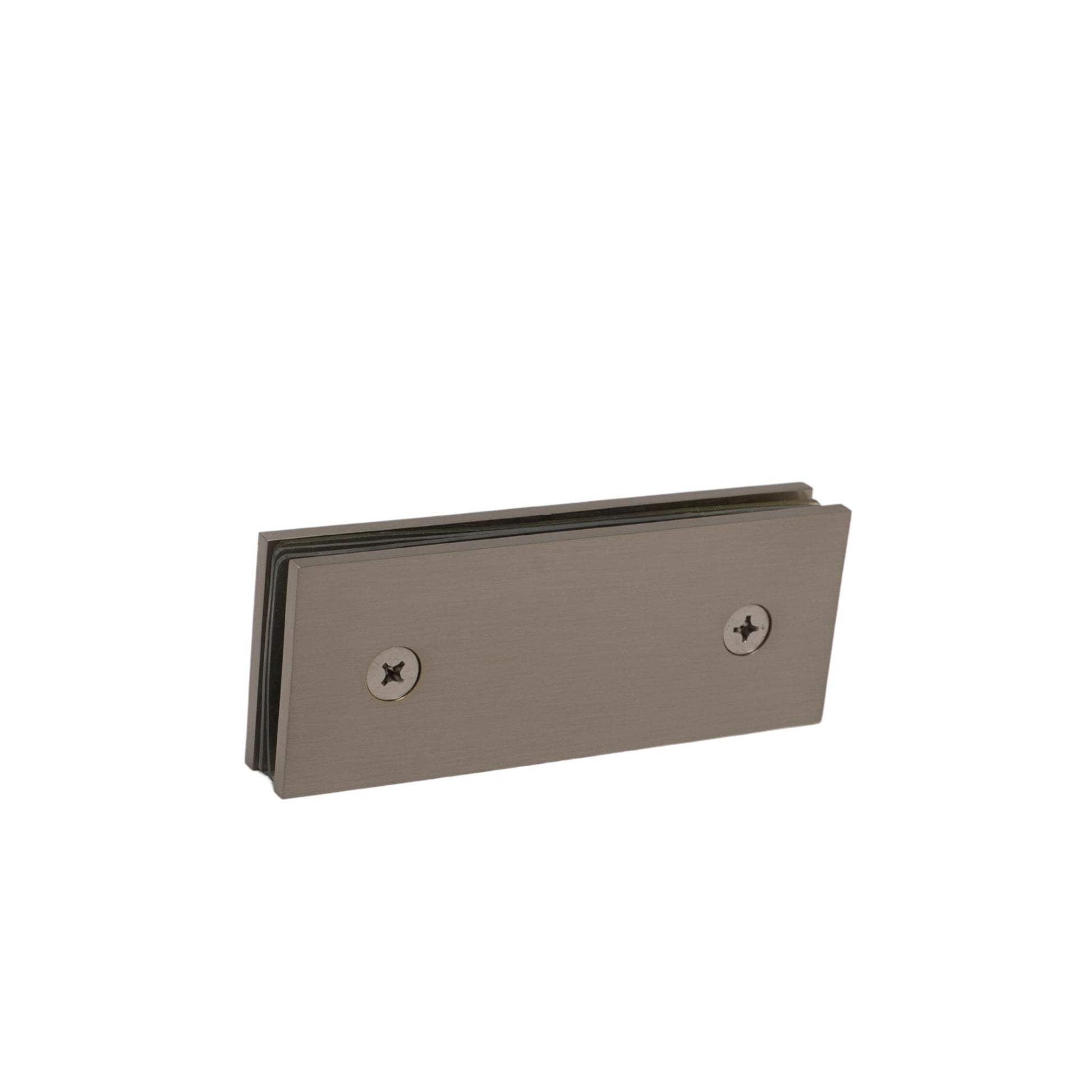Brushed Nickel 180 Degree Square Edge Glass To Glass Clamp