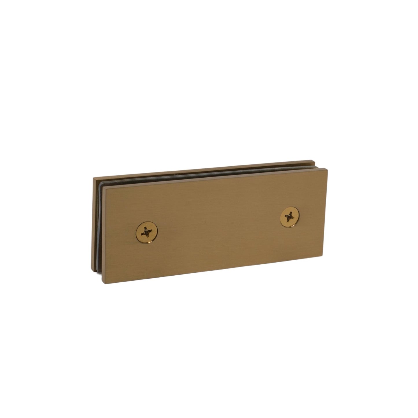 Satin Gold 180 Degree Square Edge Glass To Glass Clamp