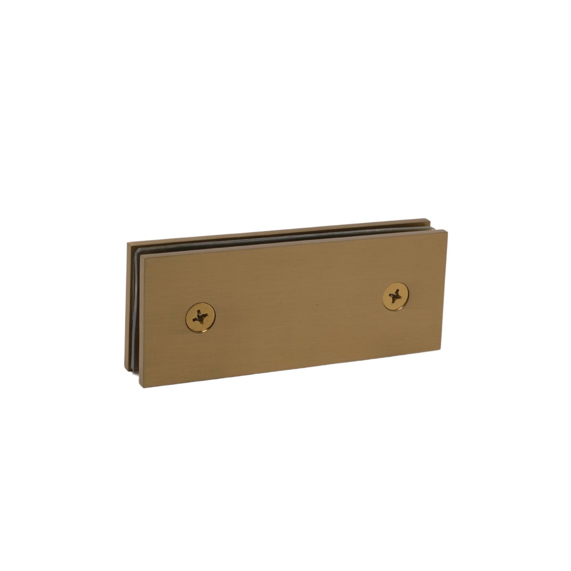 Satin Gold 180 Degree Square Edge Glass To Glass Clamp