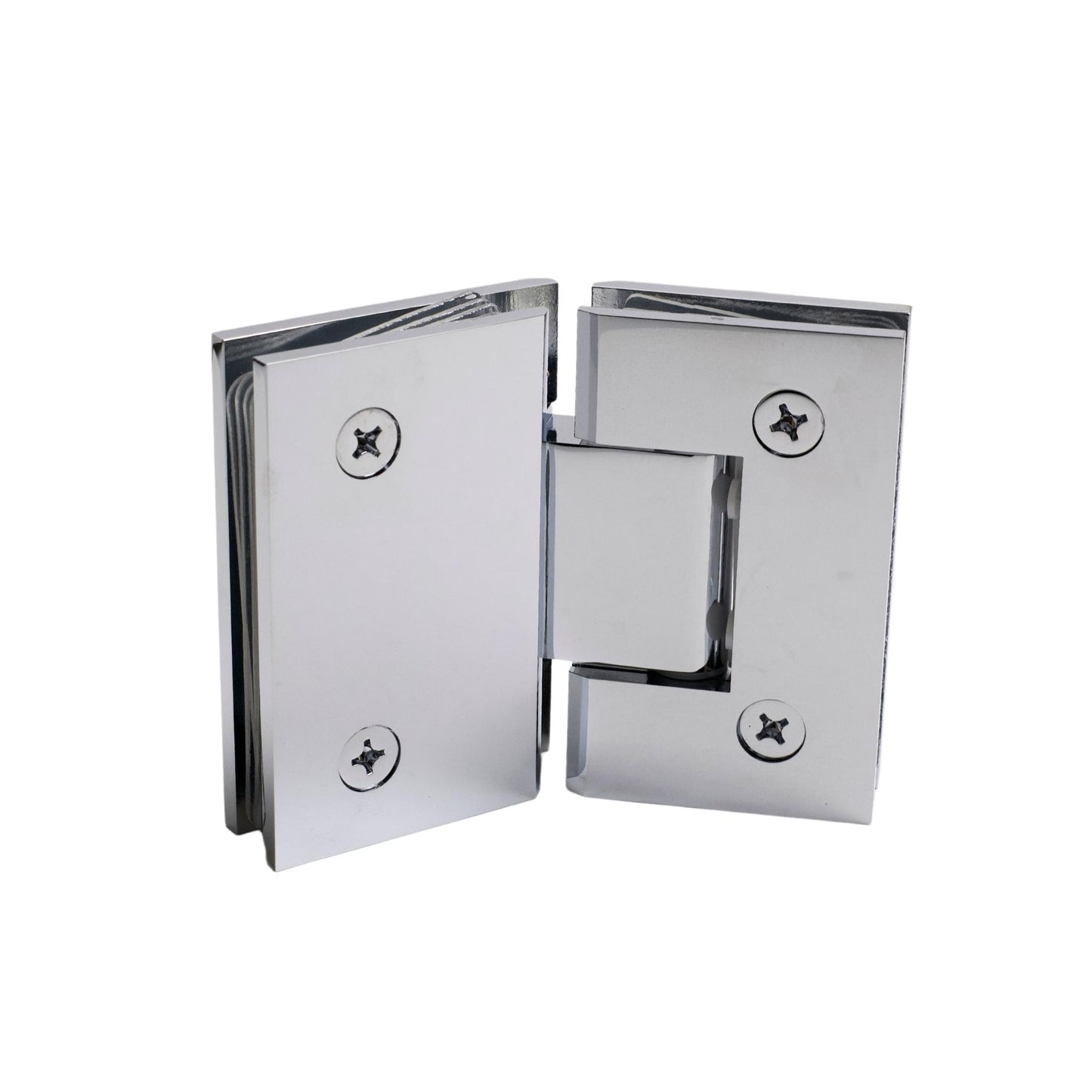 Chrome 135 Degree Square Edge Glass to Glass Hinge