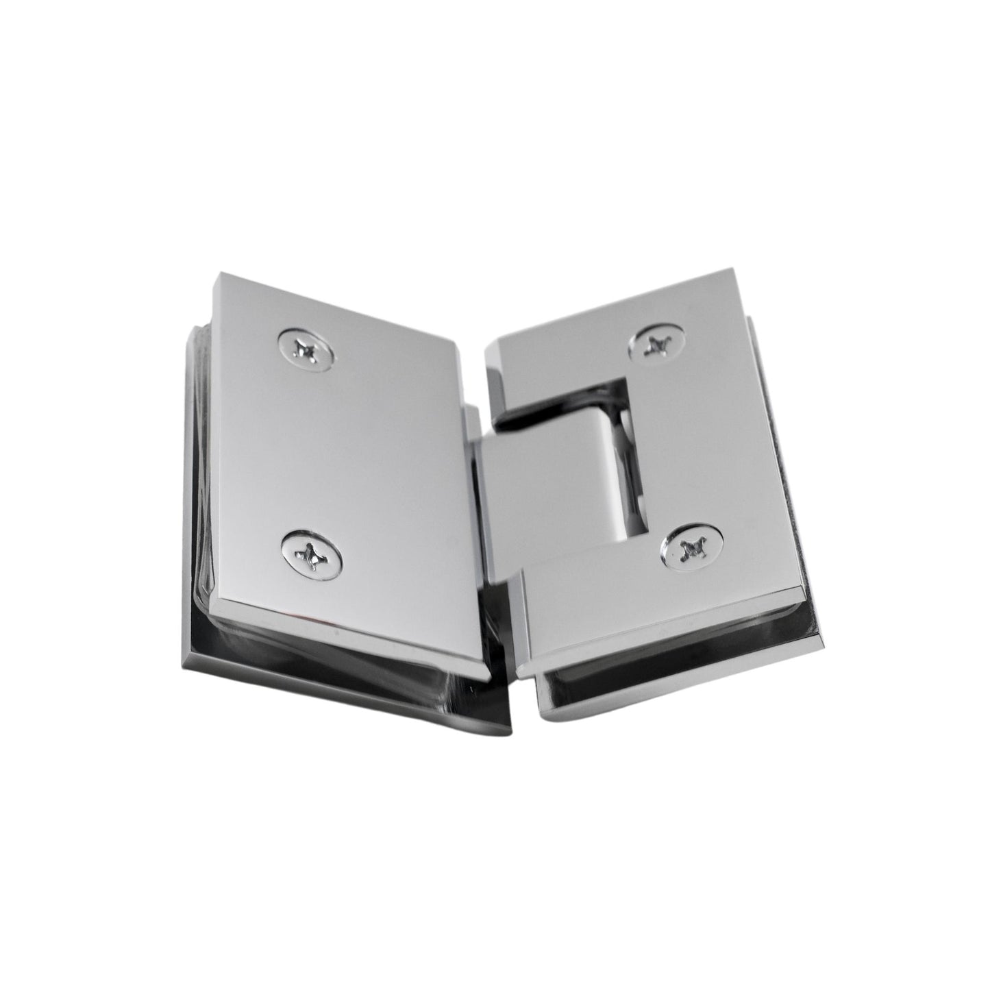 Chrome 135 Degree Square Edge Glass to Glass Hinge