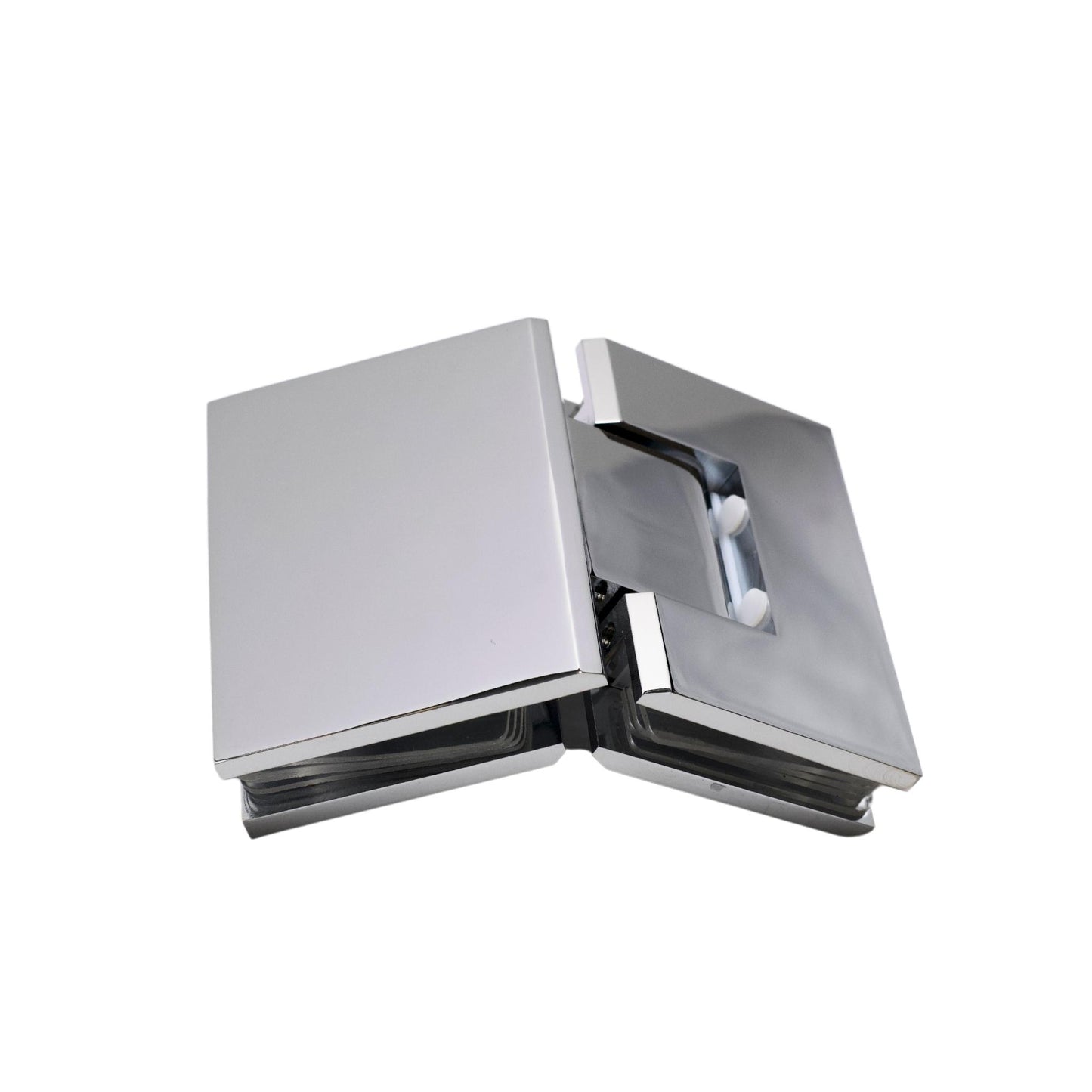Chrome 135 Degree Square Edge Glass to Glass Hinge