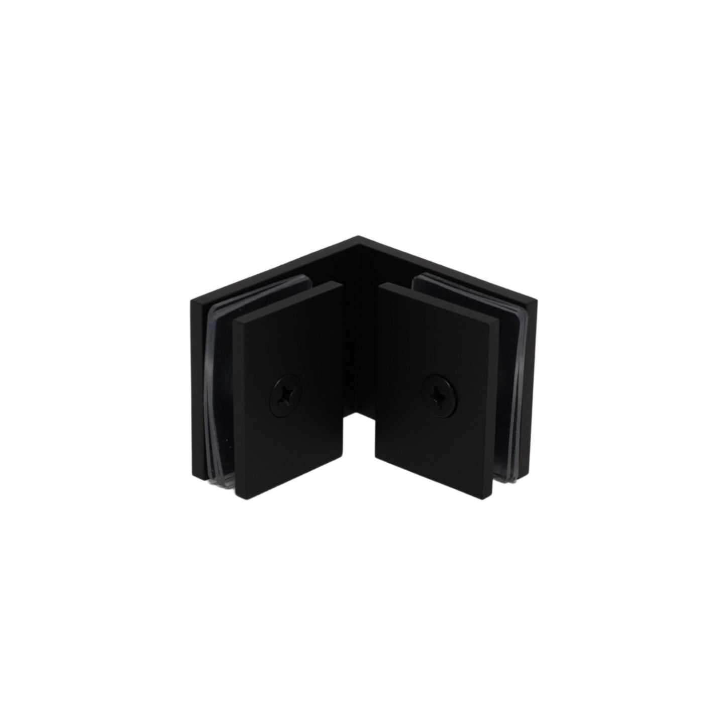 Matte Black 90 Degree Square Edge Glass to Glass Clamp