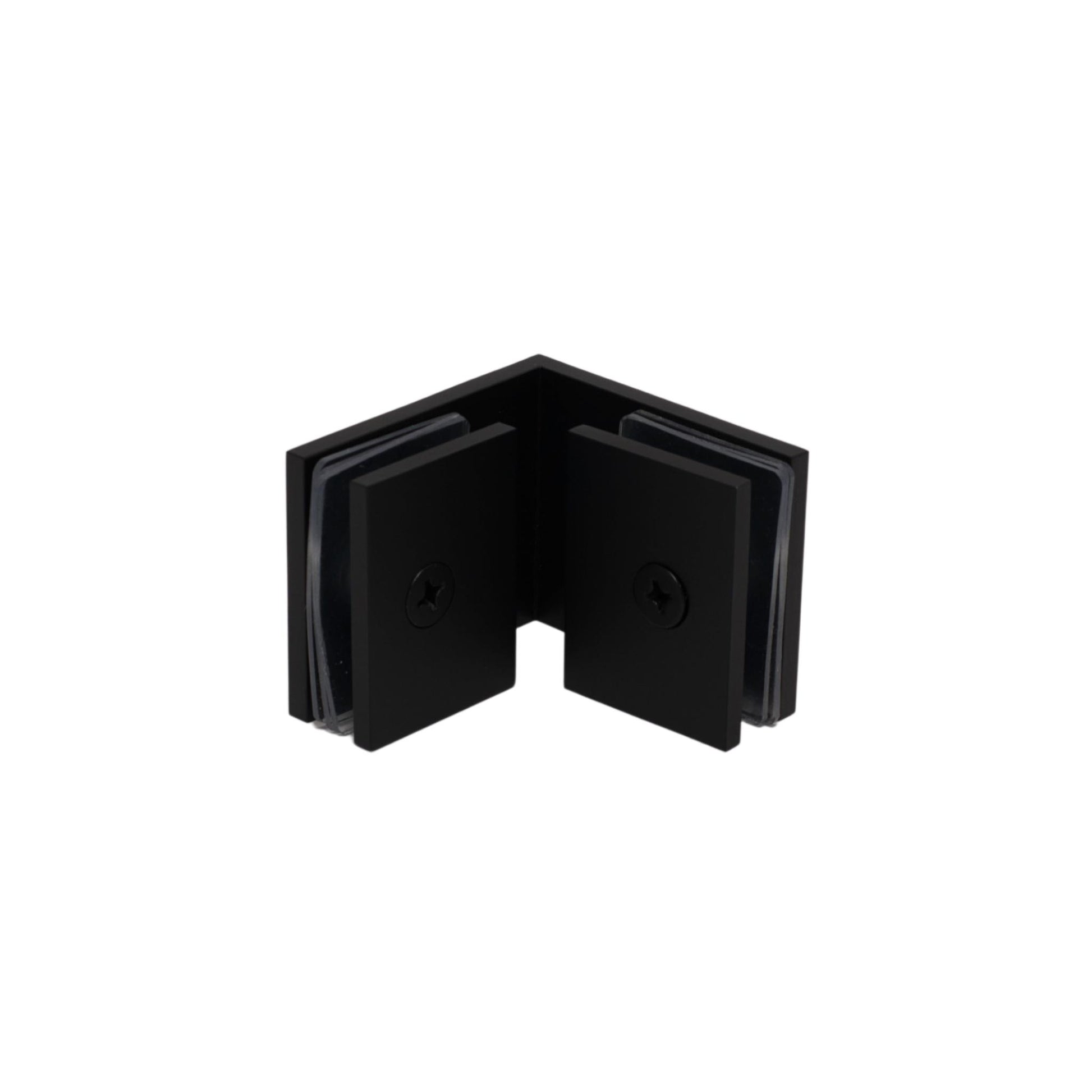 Matte Black 90 Degree Square Edge Glass to Glass Clamp