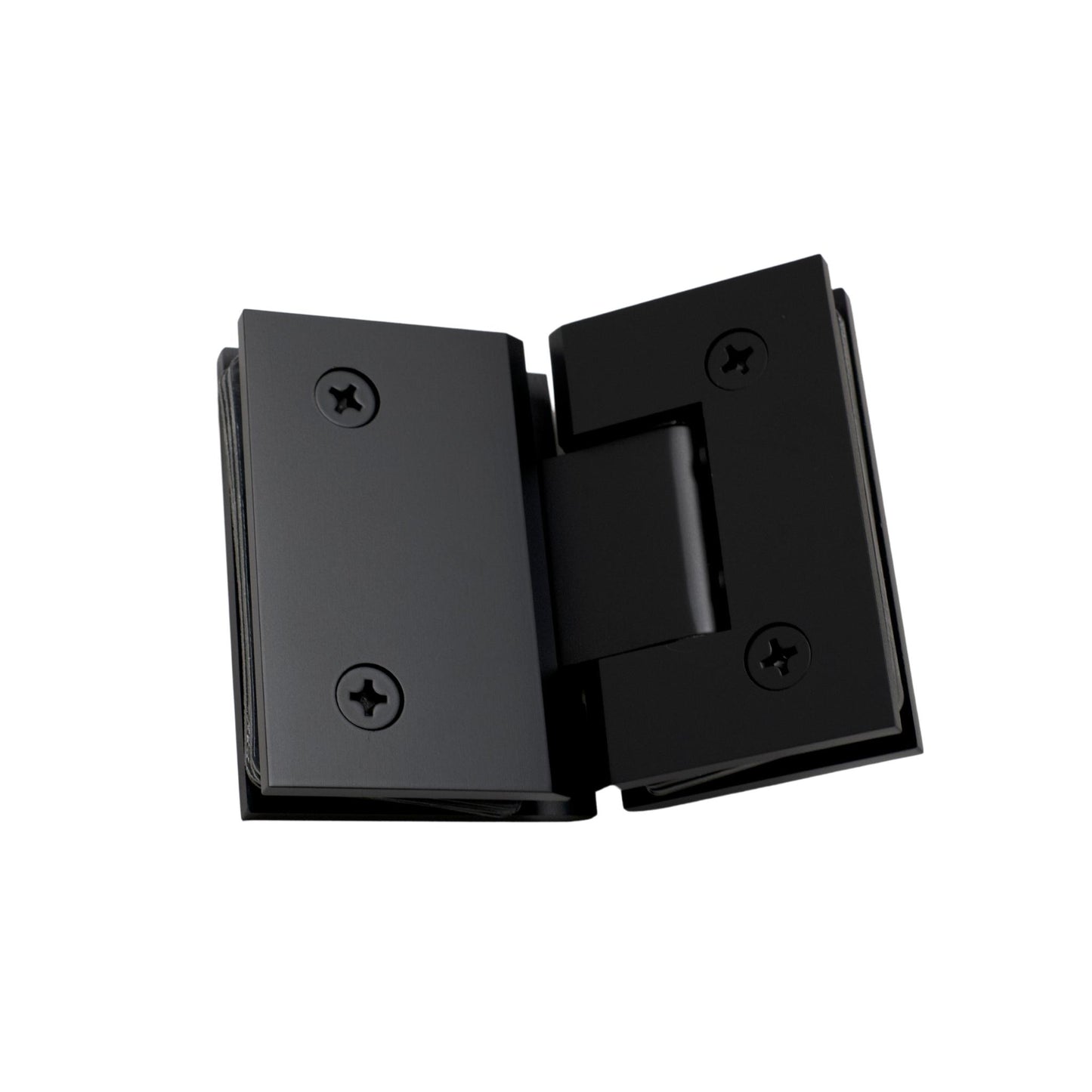 Matte Black 135 Degree Square Edge Glass to Glass Hinge