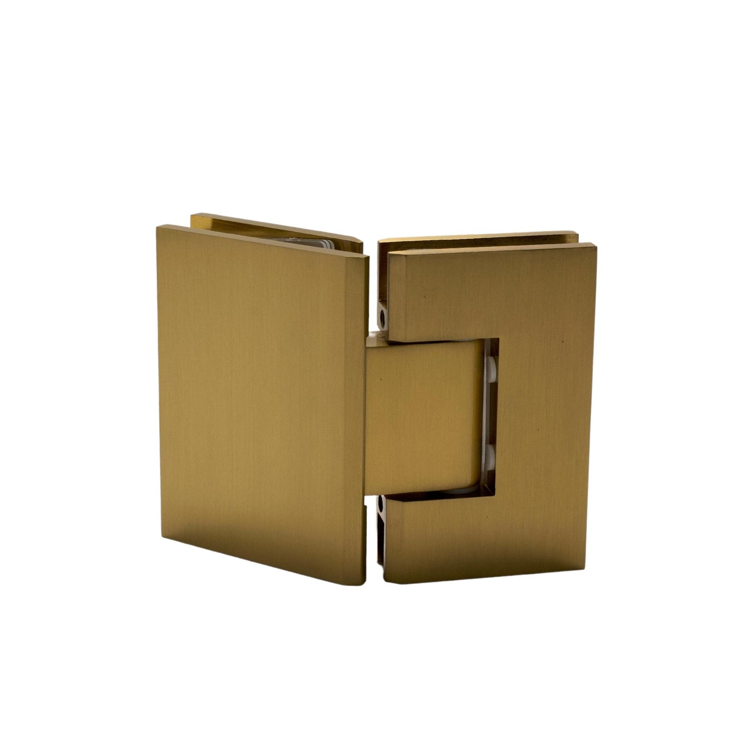 Satin Gold 135 Degree Square Edge Glass to Glass Hinge