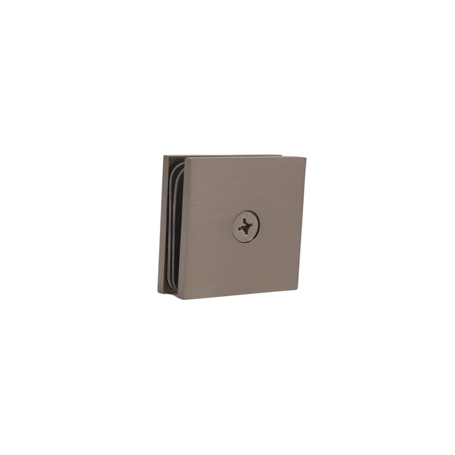 Brushed Nickel 0 Degree Single Hole Square Edge Glass Clamp