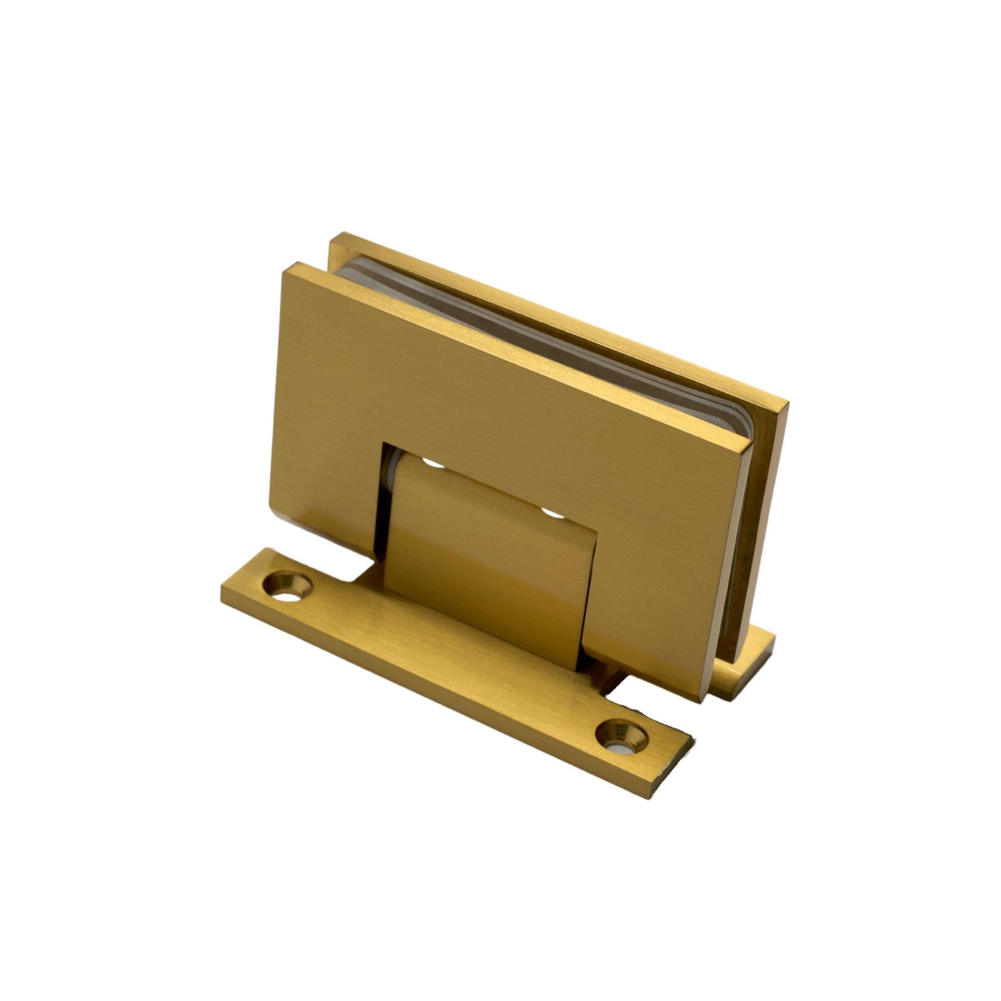 Satin Gold 90 Degree Square Edge H Plate Wall Mount Hinge