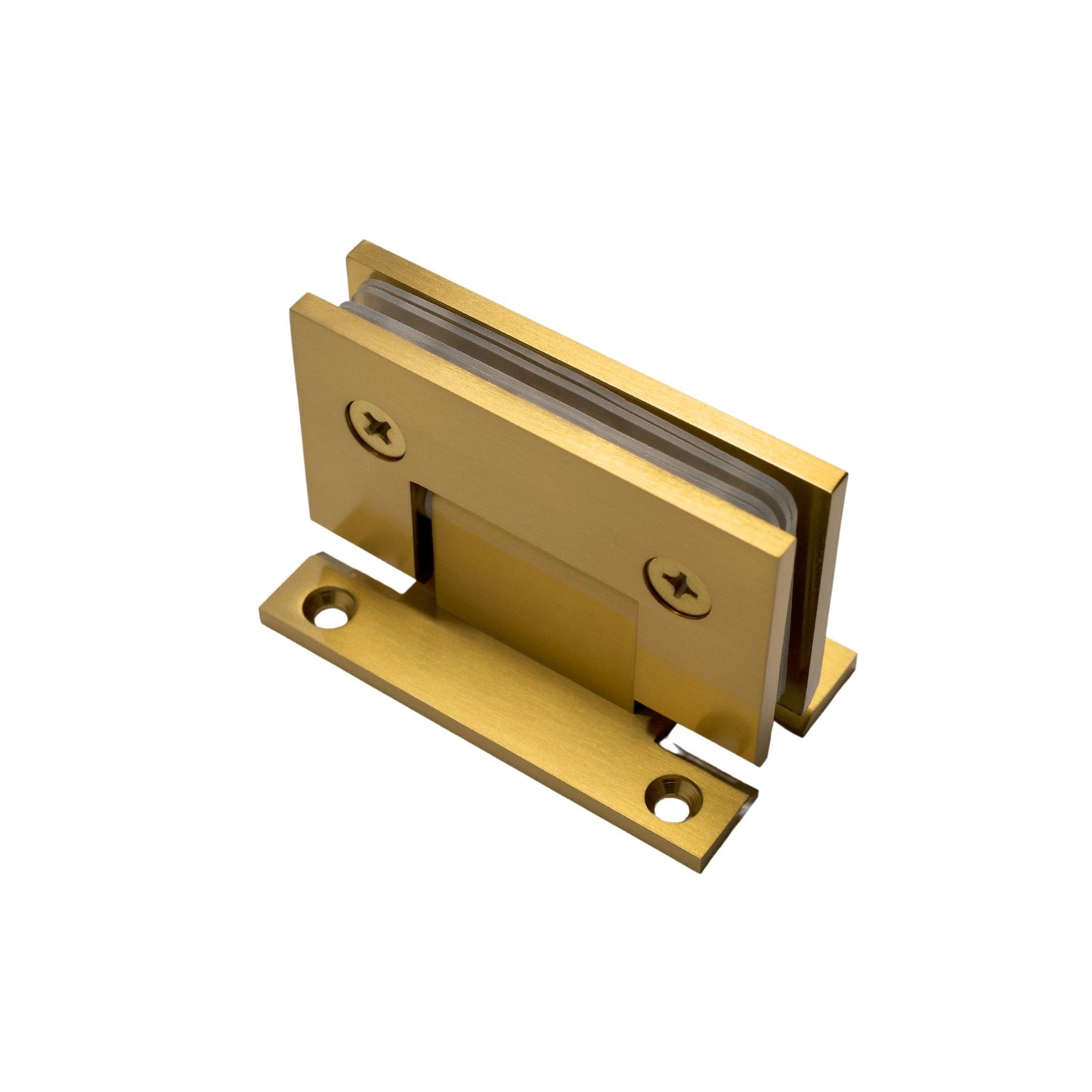 Satin Gold 90 Degree Square Edge H Plate Wall Mount Hinge