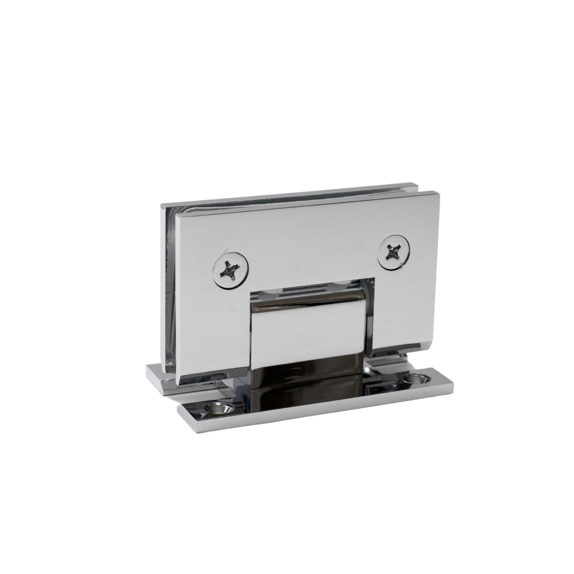 Chrome 90 Degree Square Edge H Plate Wall Mount Hinge