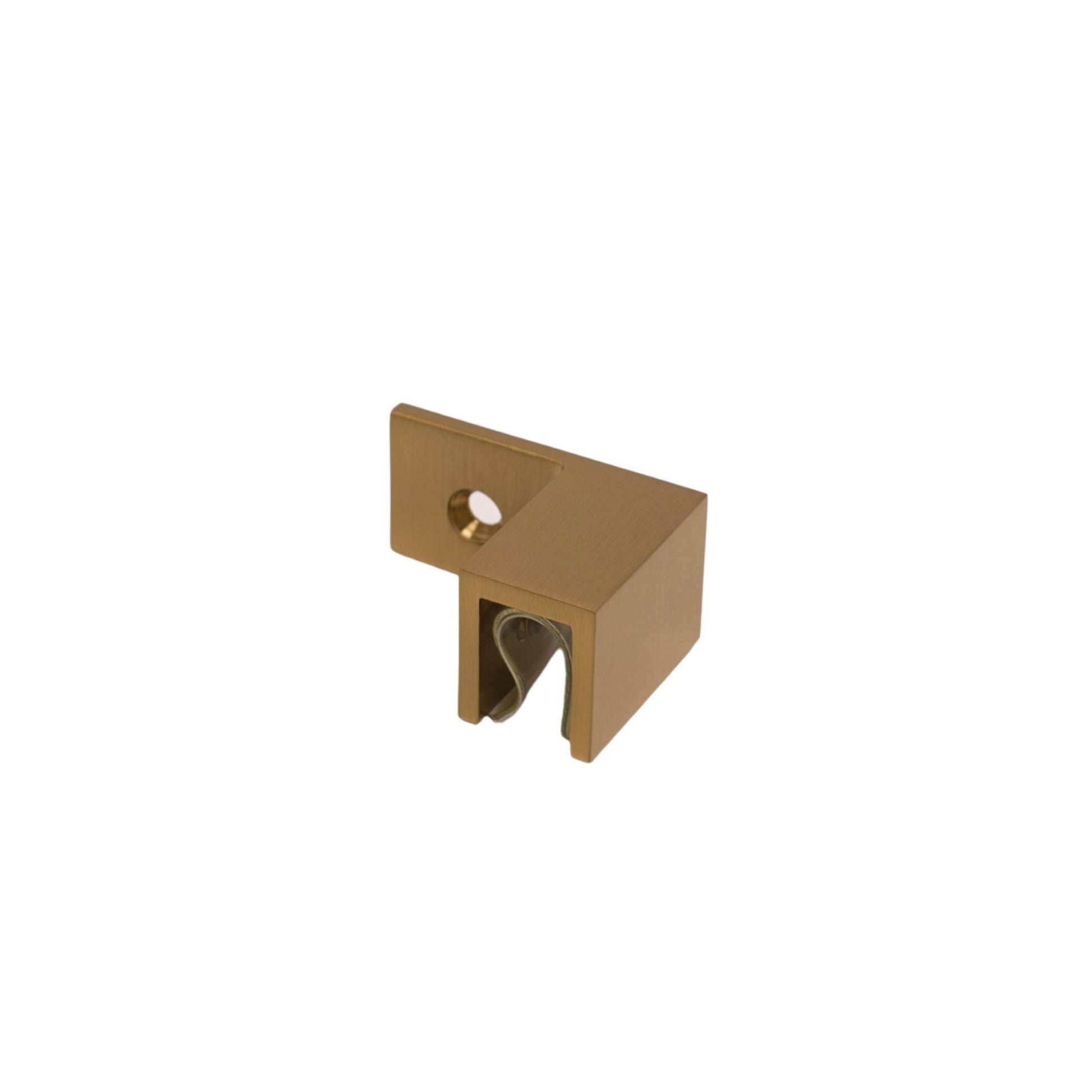 Satin Gold Sleeve Over Wall Mount Glass Clamp (Right)