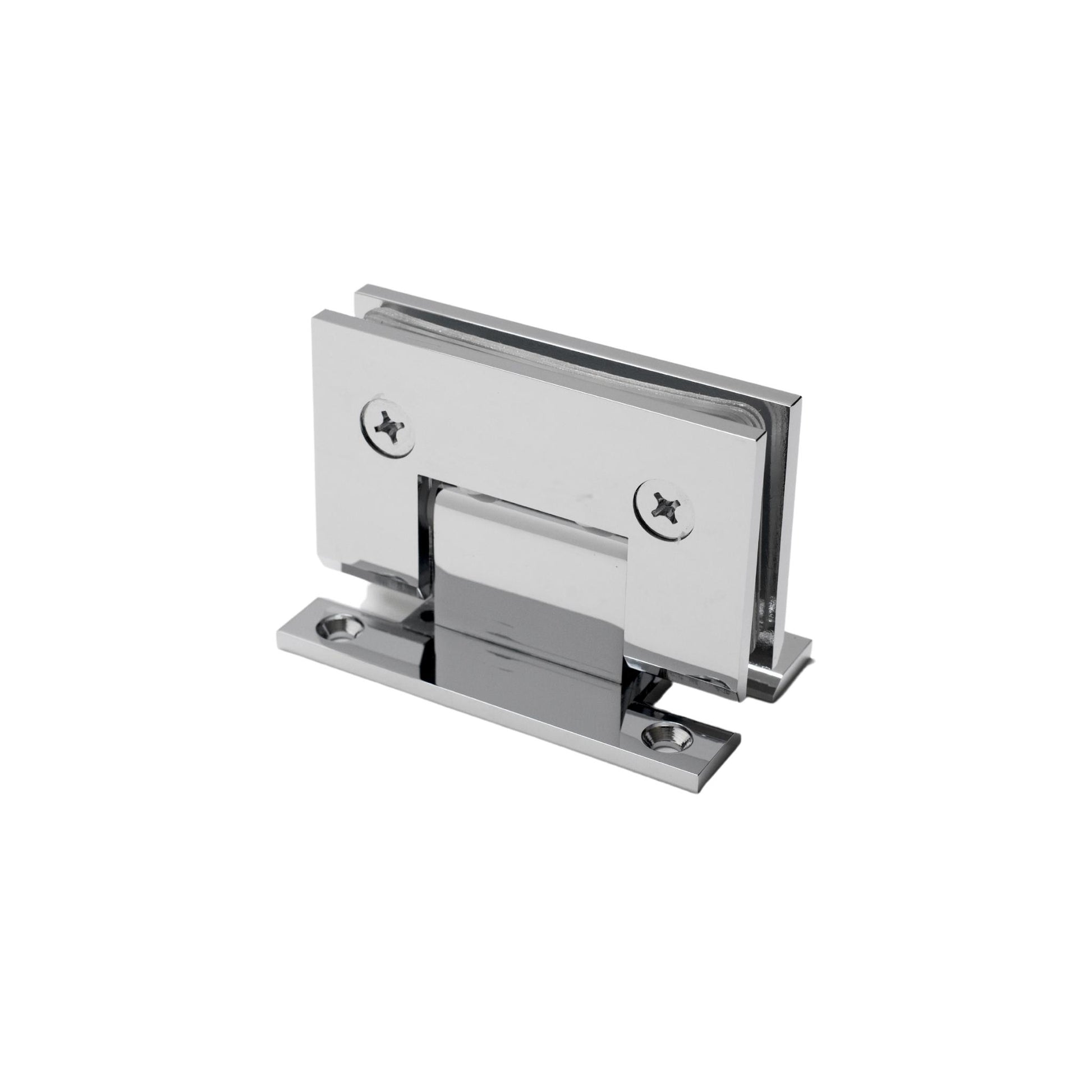 Chrome 90 Degree Square Edge H Plate Wall Mount Hinge