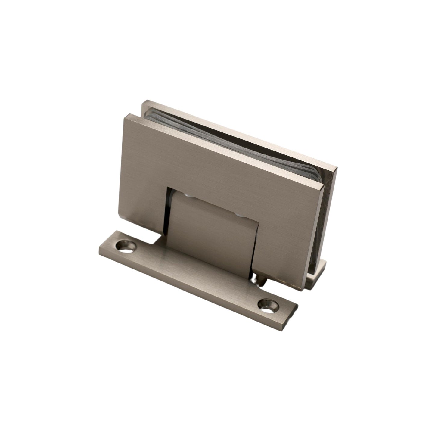 Brushed Nickel 90 Degree Square Edge H Plate Wall Mount Hinge