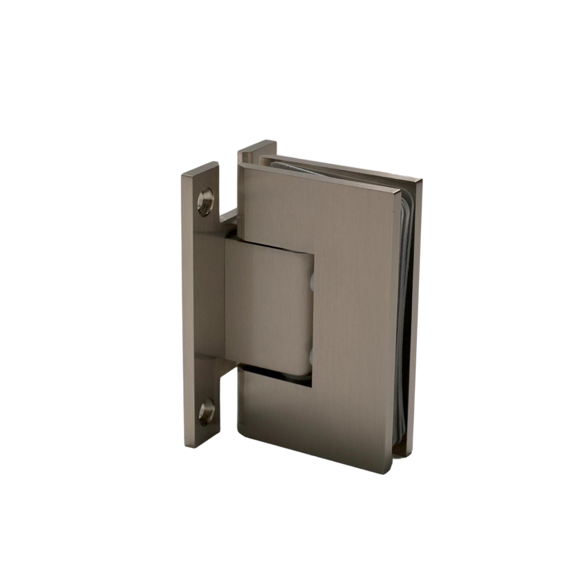 Brushed Nickel 90 Degree Square Edge H Plate Wall Mount Hinge